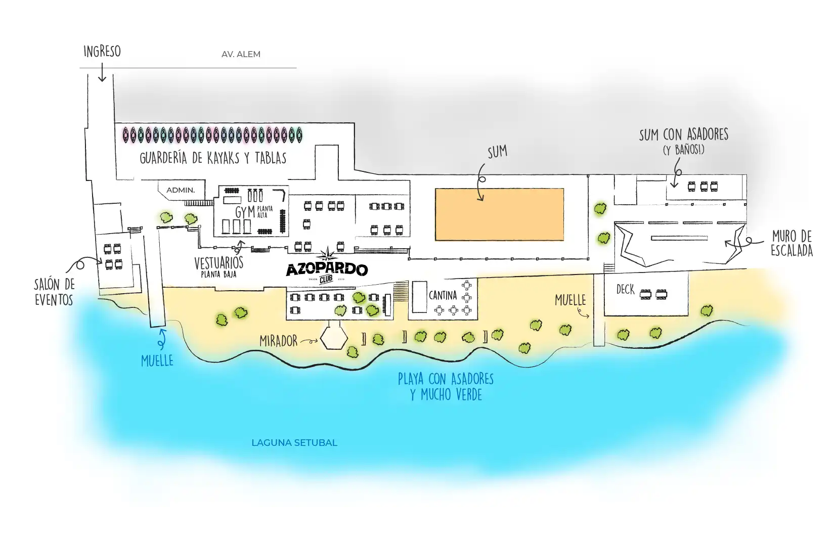 plano del club Azopardo de Santa Fe