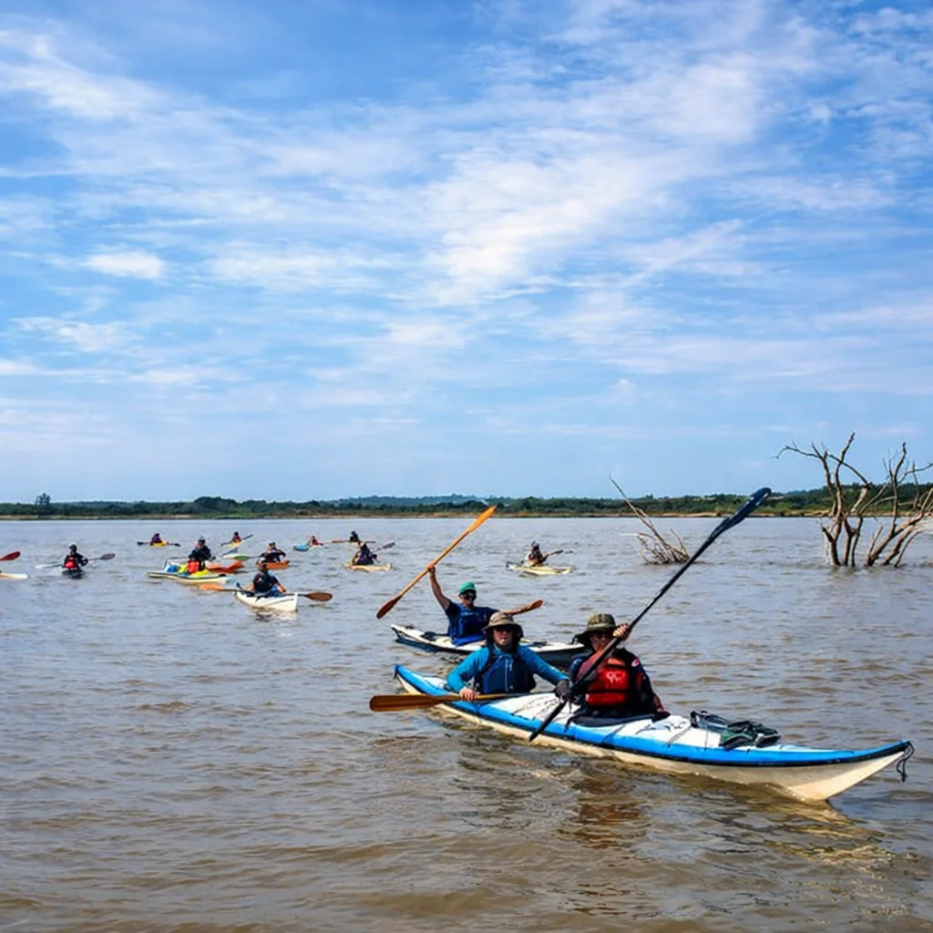 curso de canotaje en la laguna setubal